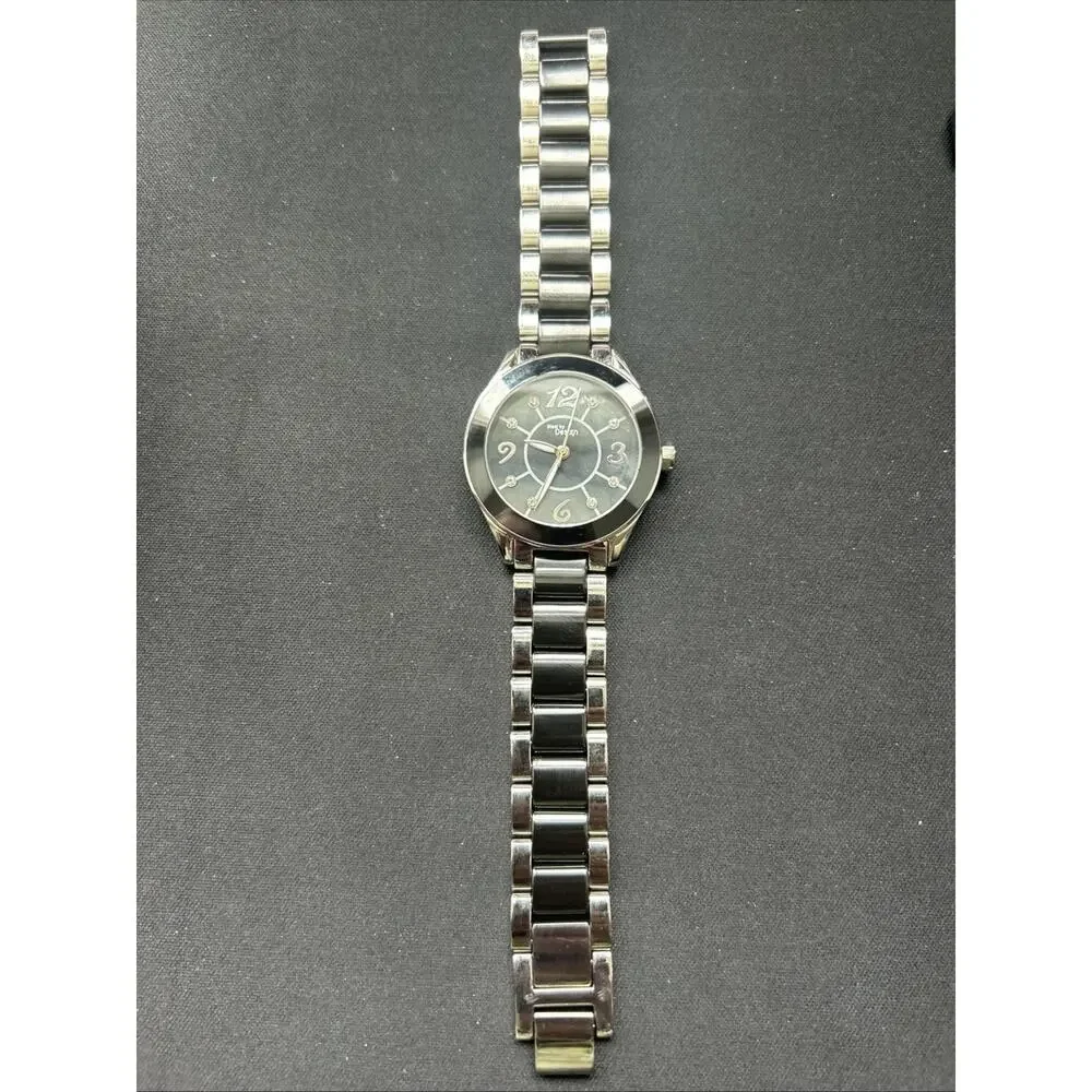 Steel By Design Charcoal Mother Of Pearl Dial Women’s Quartz Watch